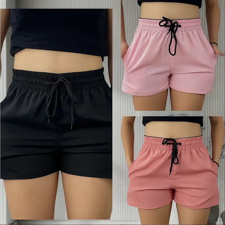 Modelo usando o short em tactel com elastano